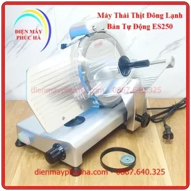 Máy Thái Thịt Đông Lạnh ES250 - Ảnh chi tiết bộ phận chỉnh độ dày lát thái. Máy có thể chỉnh được độ dày từ 1-12mm phù hợp với nhiều món ăn.