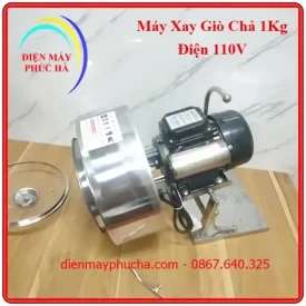 Máy xay giò chả 1kg dùng điện 110v cối xay inox 304 cối nghiêng