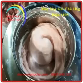 Thành phẩm mọc khi xay xong của Máy xay giò chả 1kg dùng điện 110v cối xay inox 304