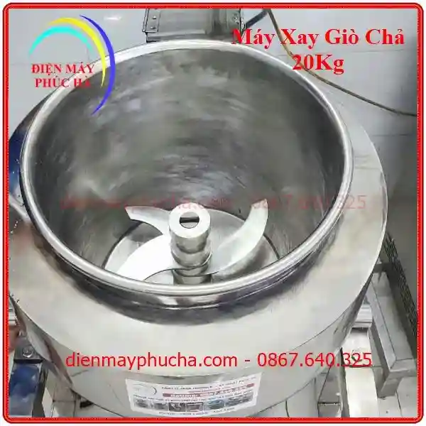 Cấu tạo cối xay máy xay giò chả 20kg Biến Tần 3 pha