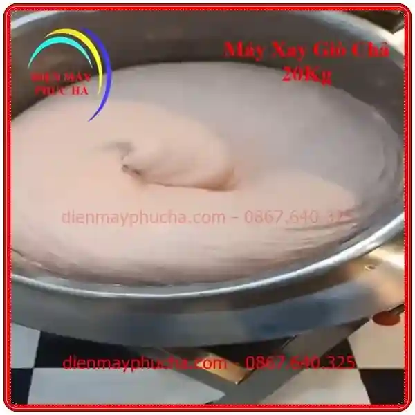 Thành phẩm máy xay giò chả 20kg Biến Tần 3 pha