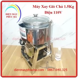 Máy xay giò chả 2kg dùng điện 110v cối xay inox 304 khung chân chắc chắn, dao xay rút thả tiện lợi