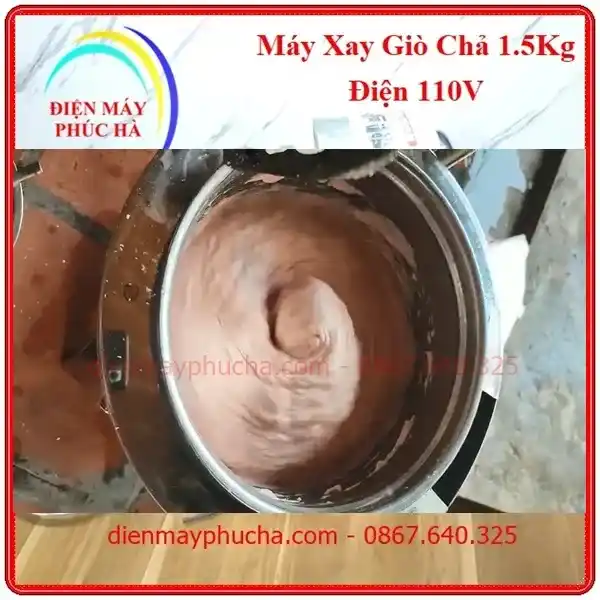 Thành phẩm mọc khi xay xong của Máy xay giò chả 2kg dùng điện 110v cối xay inox 304