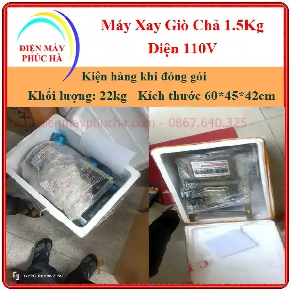 Kiện hàng máy xay giò chả 2kg dùng điện 110V đi các nước Mỹ - Canada - Nhật Bản - Đài Loan