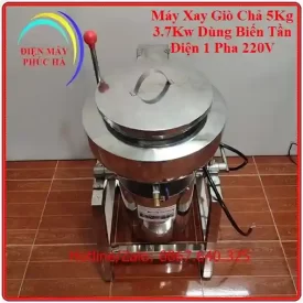 Máy Xay Giò Chả 5Kg Biến Tần 1 Pha – góc chụp 2, cấu tạo chi tiết rõ nét, vật liệu cối xay inox 304, motor Nhật khỏe, bền bỉ.