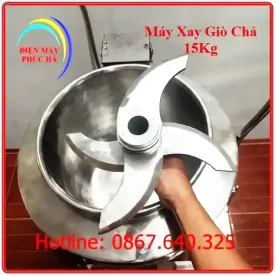 Máy Xay Giò Chả 15Kg Điện 3 pha: bộ dao bằng inox 304, rút thả thuận tiện khi sử dụng