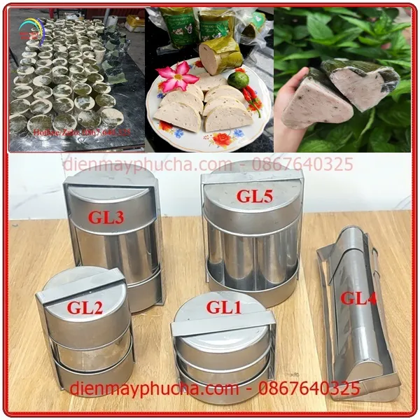 Thành phẩm giò lụa khi được đóng bằng khuôn giò inox