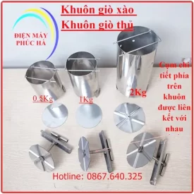 Cấu tạo chi tiết khuôn làm giò xào giò thủ 0,5kg 1kg 2kg Inox 201