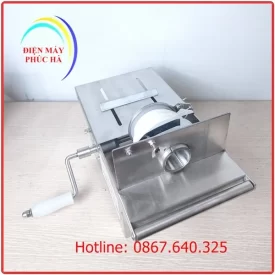 Máy buộc chỉ xúc xích quay tay chất liệu inox 304 với khung chân chắc chắn