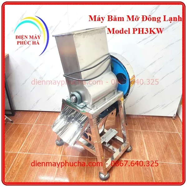 Máy Chặt Mỡ Đông Lạnh 3Kw 380v - Ảnh động cơ được quấn từ 100% dây đồng, có vỏ bảo vệ chống nước văng vào.