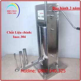 Máy đùn xúc xích 5 lít chất liệu inox 304 với khung chân chắc chắn