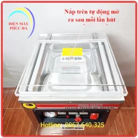 Máy hút chân không công nghiệp DZ500 có 2 đường hàn, chiều dài mỗi đường hàn 50cm, rộng 10mm