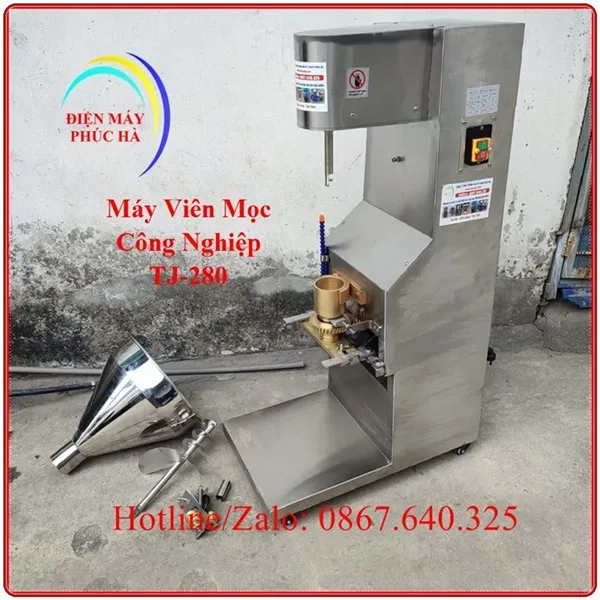Máy viên mọc công nghiệp chất liệu inox 304 phù hợp với nhu cầu của các cơ sở sản xuất lớn