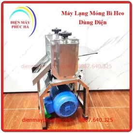 Máy lạng bì heo dùng điện khung chân inox, động cơ bền