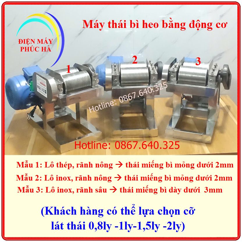 Máy Thái Bì Heo Bằng Động Cơ