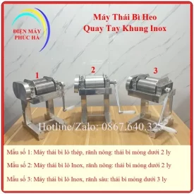 Các mẫu máy thái bì heo quay tay khung inox