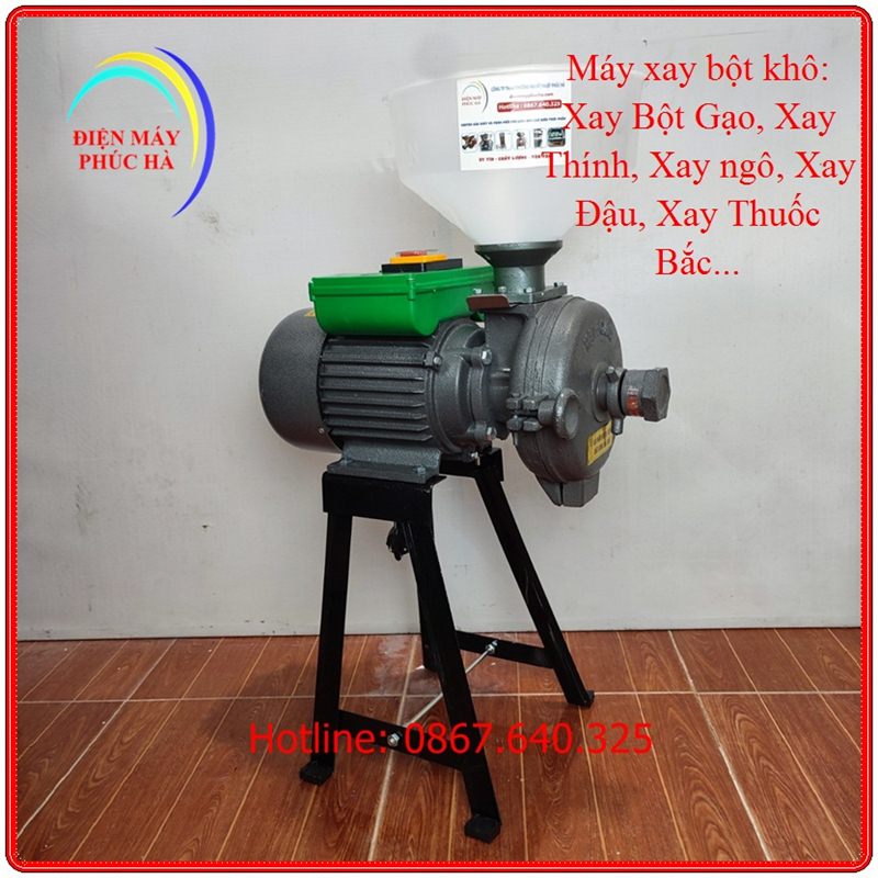 Máy Xay Bột Khô Động Cơ 1,5Kw Made In Việt Nam