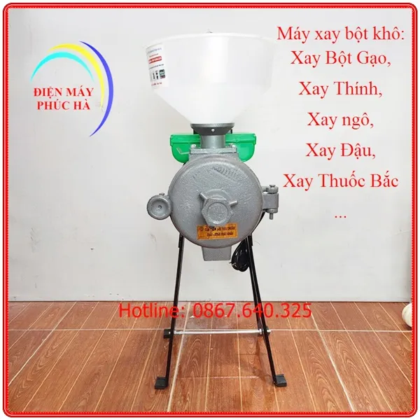 Máy xay bột khô động cơ 1,5kw dây đồng, thân máy nhỏ gọn