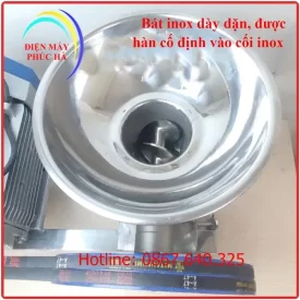 Máy xay đùn thịt cối inox 22 có họng rộng, dễ dàng xay được miếng thịt lớn