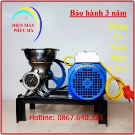 Máy xay đùn thịt cối gang 12 với khung đỡ chắc chắn