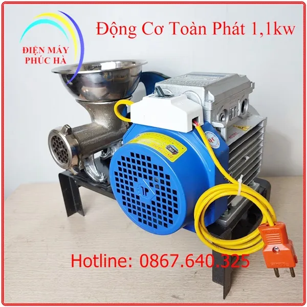 Máy xay đùn thịt cối gang 12 với động cơ 1.1kw bền khoẻ