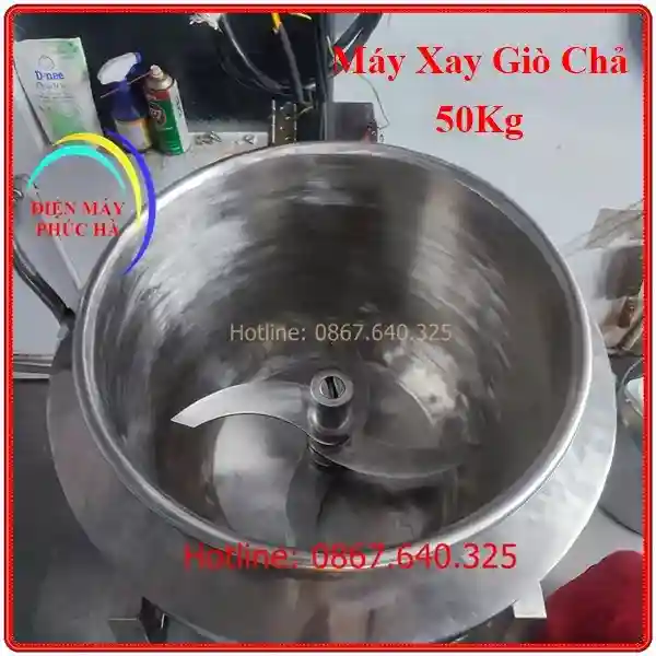Cấu tạo cối xay máy xay giò chả 50kg Biến Tần 3 pha