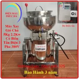 Máy Xay Giò Chả 5Kg Biến Tần 3 Pha 4Kw - Động Cơ Nhật 2.2Kw - Điện Máy Phúc Hà