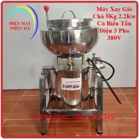 Máy Xay Giò Chả 5Kg Động cơ Nhật 2.2Kw, Cối Xay Inox 304 - Điện Máy Phúc Hà