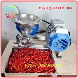 Máy xay nhỏ ớt tươi cối inox 22, động cơ 2200w bền khoẻ