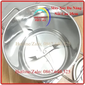 Máy xay rau củ quả 2kg động cơ 1100w nồi cao 25cm có dao xay 4 cánh bằng inox sắc bén
