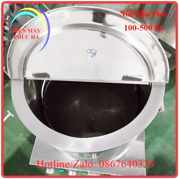Nồi nấu phở 100-110-120 lít có khung chân chắc chắn, inox dày dặn