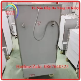 Tủ nấu hấp đa năng 10 khay được chế tạo từ inox chất lượng cao, hệ thống điện thiết kế thông minh, có van xả áp an toàn
