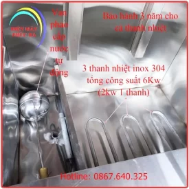 Tủ nấu hấp đa năng 4 khay có phao cấp nước tự động, có thanh nhiệt inox 304 siêu bền