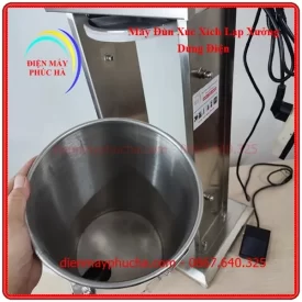 Máy đùn xúc xích 10 lít chất liệu inox 304 có bầu chứa mọc tròn, mượt