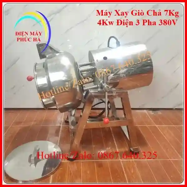 Máy xay giò chả 7kg cối nghiêng