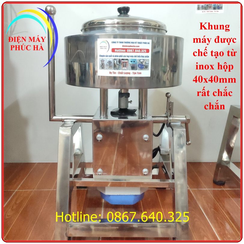 Máy Xay Giò Chả 5Kg 3,5Kw 220V – góc chụp 2, cấu tạo chi tiết rõ nét, vật liệu inox, motor khỏe, bền bỉ.