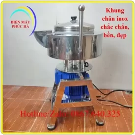 Máy Xay Giò Chả 5Kg 3Kw 380V – góc chụp 2, cấu tạo chi tiết rõ nét cối xay, vật liệu cối xay inox 304, khung chân chắc chắn.