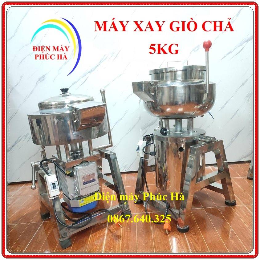 Máy xay giò chả 5kg 1 pha inox 304 chính hãng Điện Máy Phúc Hà