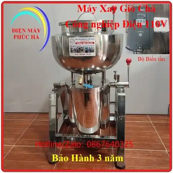 Máy xay giò chả công nghiệp 5kg 7kg 10kg 15kg 20kg dùng điện 110v Điện Máy Phúc Hà