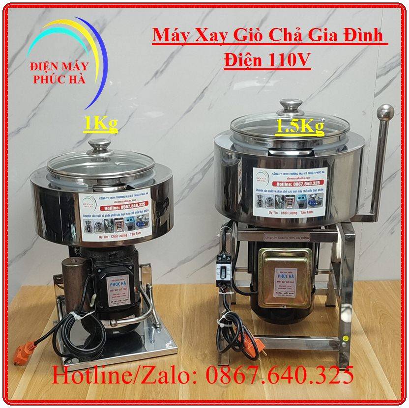 Máy xay giò chả 1kg 2kg inox 304 diện 110v chính hãng Điện Máy Phúc Hà