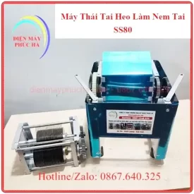 Máy Thái Tai Heo Làm Nem Thính SS80 Độ Dày Lát Thái 2mm - Ảnh chi tiết bộ dao nhấc rời ra dễ dàng để vệ sinh. Lưỡi dao được làm từ chất liệu thép cứng không gỉ sét.