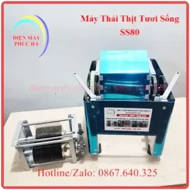 Máy Thái Thịt Tươi Sống SS80 Độ Dày Lát Thái 2-3,5-5-7mm – Ảnh bộ dao của máy được tháo dời ra dễ dàng, chất liệu dao bằng thép cứng không gỉ sét bền đẹp, năng suất cao.