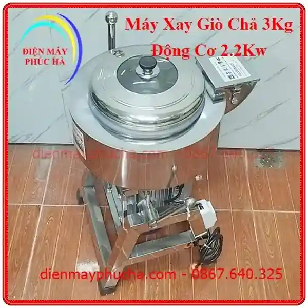 Máy xay giò chả 3kg 2.2kw inox 304