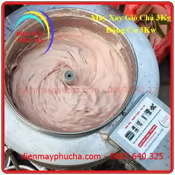 Thành phẩm khi xay xong của máy xay giò chả 3kg 3kw