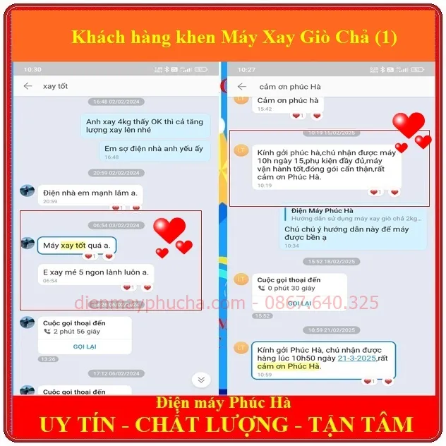 Khách Hàng Khen Máy Xay Giò Chả Phúc Hà Xay Mịn, Mọc Nhuyễn