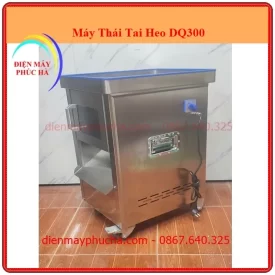 Máy Thái Tai Heo DQ300 - Ảnh tổng thể sản phẩm, toàn thân, góc chính diện, chất liệu inox bền đẹp, năng suất cao.
