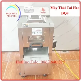 Máy Thái Tai Heo DQ9 - Ảnh tổng thể sản phẩm, toàn thân, góc chính diện, chất liệu inox bền đẹp, năng suất cao.
