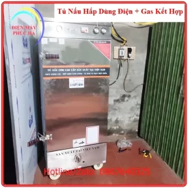 Tủ nấu hấp đa năng dùng điện gas kết hợp