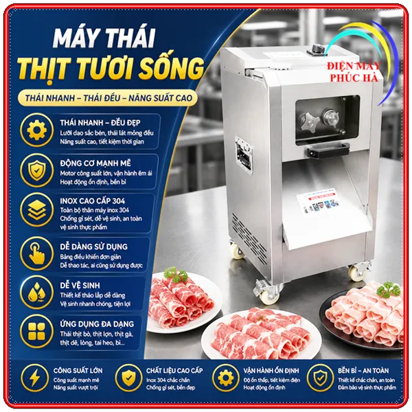 Mở quán phở nên dùng máy thái thịt nào tốt ? 2 Máy thái thịt tươi sống