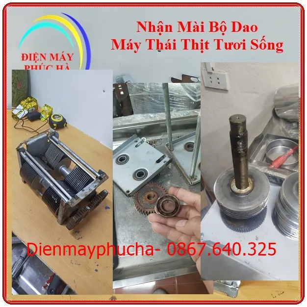 Cách mài bộ dao máy thái thịt tươi sống